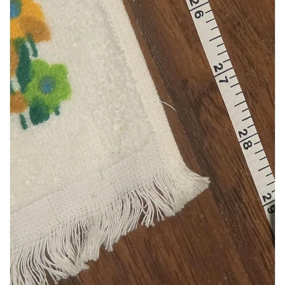 Vintage Cannon Floral Hand/Kitchen‎ Towel Lot Of 5 Fringe/ Ruffled 100% Cotton